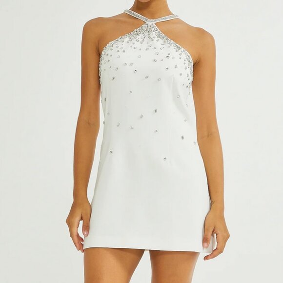 Miss Rosier White Embellished Mini Dress - Picture 1 of 4